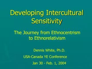 Developing Intercultural Sensitivity