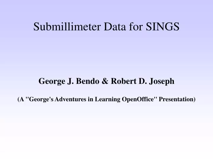 george j bendo robert d joseph a george s adventures in learning openoffice presentation