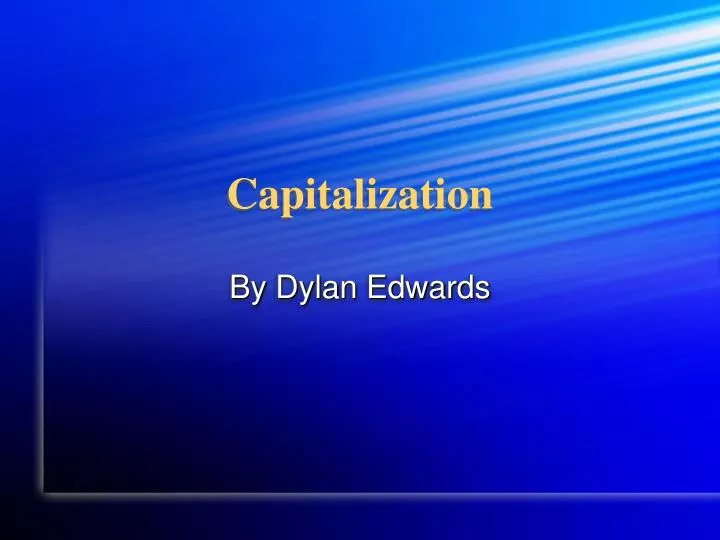 capitalization