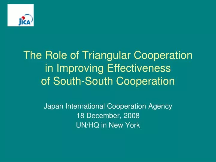 the role of triangular cooperation in improving effectiveness of south south cooperation