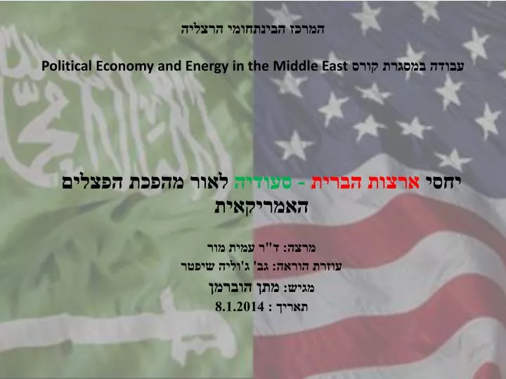 political economy and energy in the middle east
