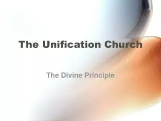 The Unification Church