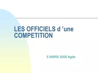 les officiels d une competition