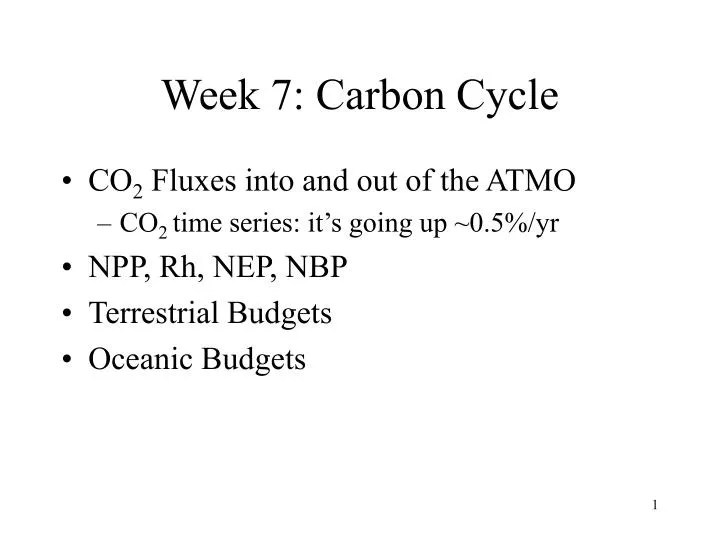 week 7 carbon cycle