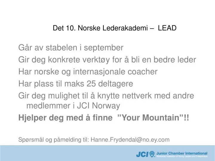 det 10 norske lederakademi lead