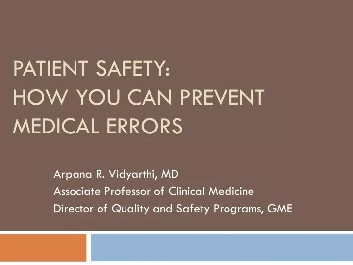 patient safety how you can prevent medical errors