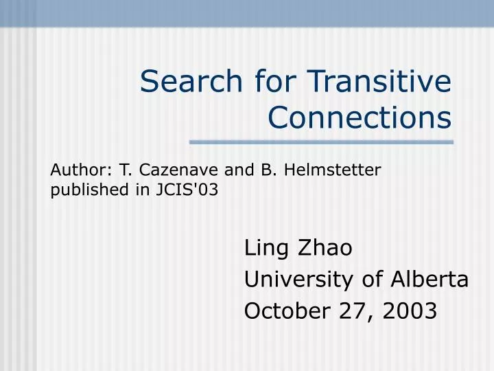 search for transitive connections