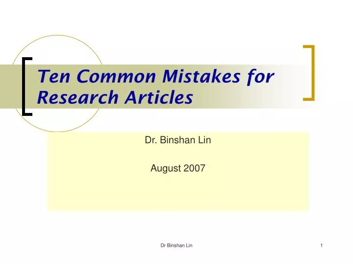 ten common mistakes for research articles