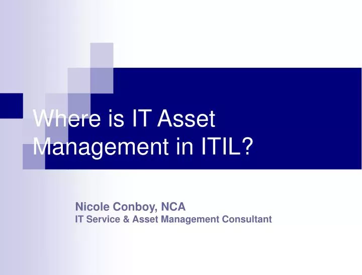 where is it asset management in itil