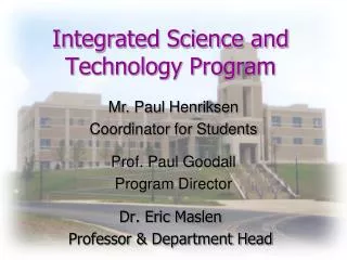 Integrated Science and Technology Program