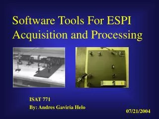 Software Tools For ESPI Acquisition and Processing