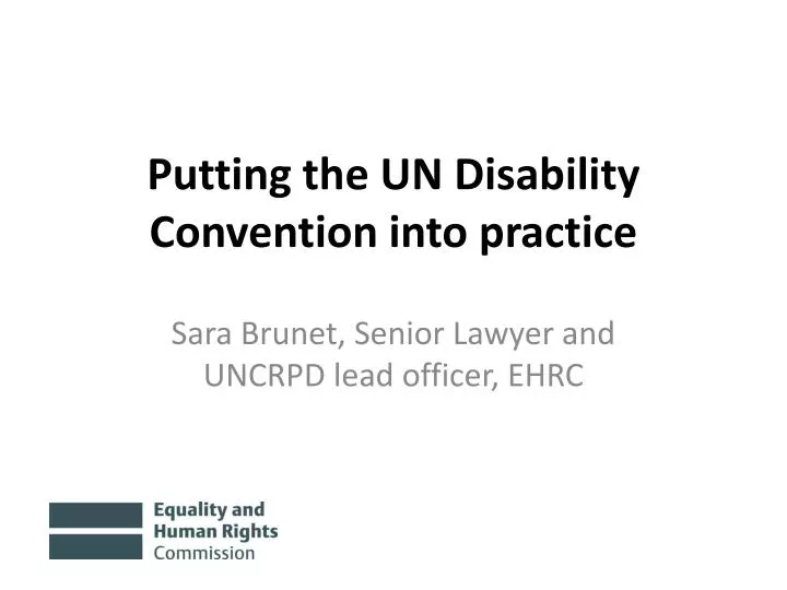 putting the un disability convention into practice