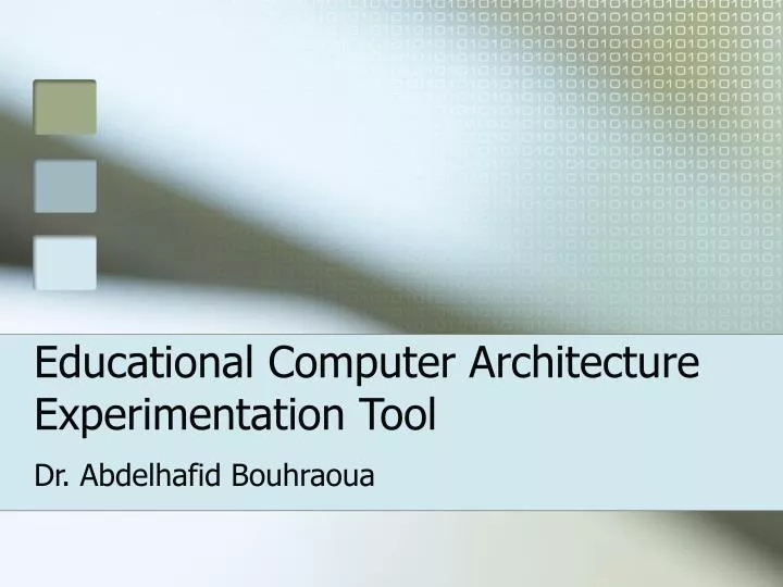 educational computer architecture experimentation tool