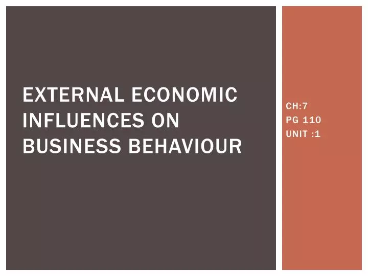 external economic influences on business behaviour