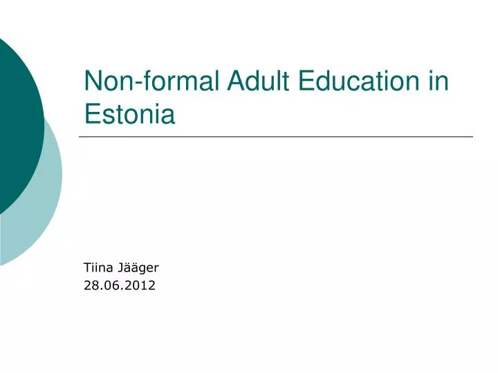non formal adult education in estonia