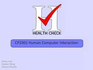 CP3301 Human Computer Interaction