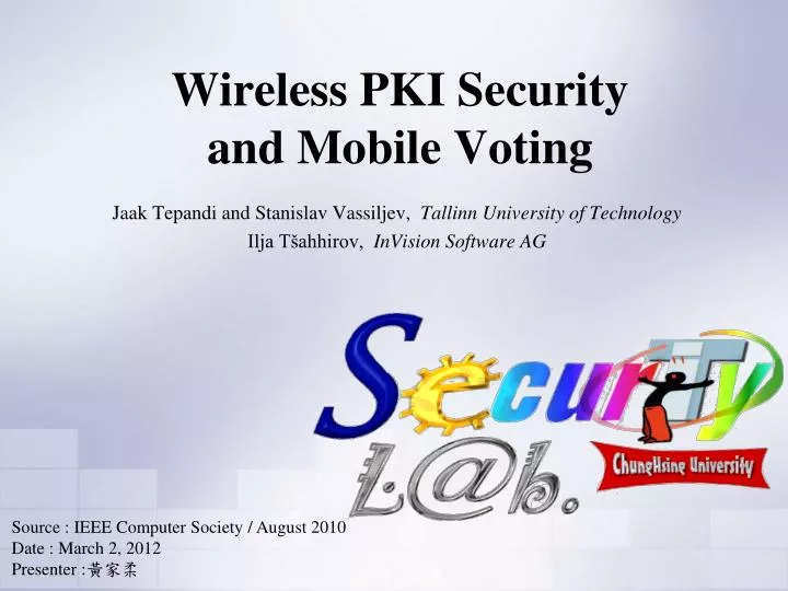 wireless pki security and mobile voting