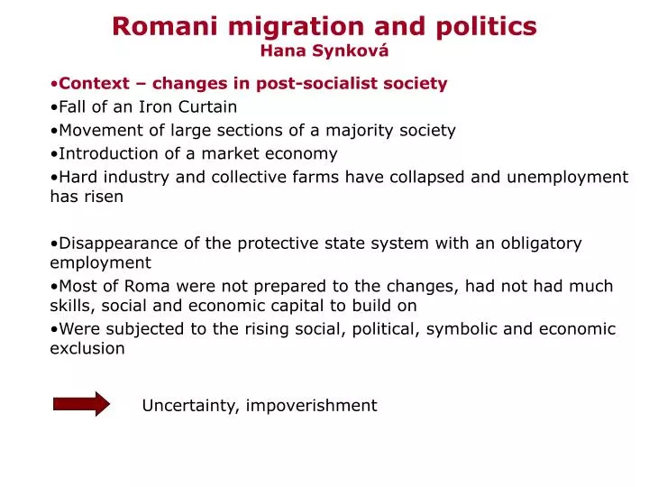 romani migration and politics hana synkov