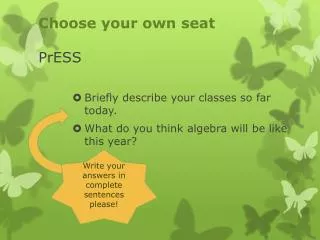 Choose your own seat PrESS