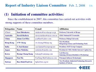 Report of Industry Liaison Co mmittee 2/6