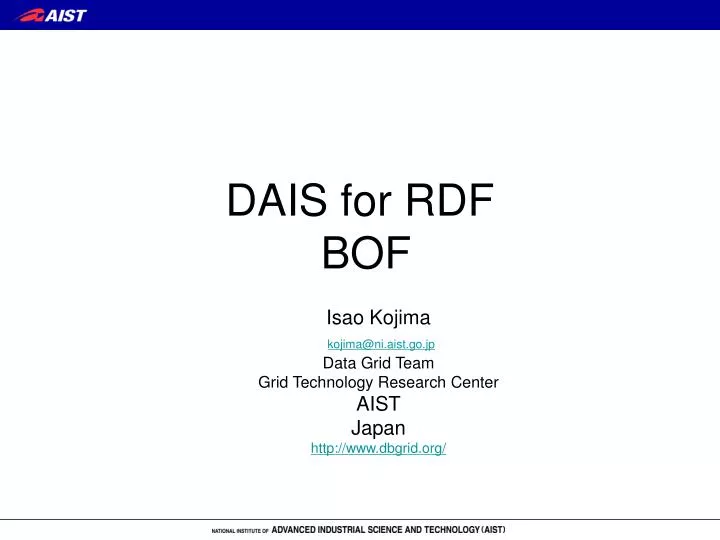 dais for rdf bof