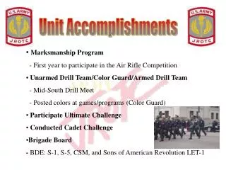 Marksmanship Program - First year to participate in the Air Rifle Competition