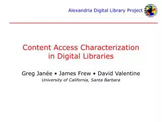 Content Access Characterization in Digital Libraries