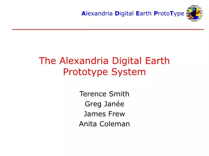 the alexandria digital earth prototype system
