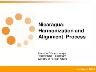 Nicaragua: Harmonization and Alignment Process