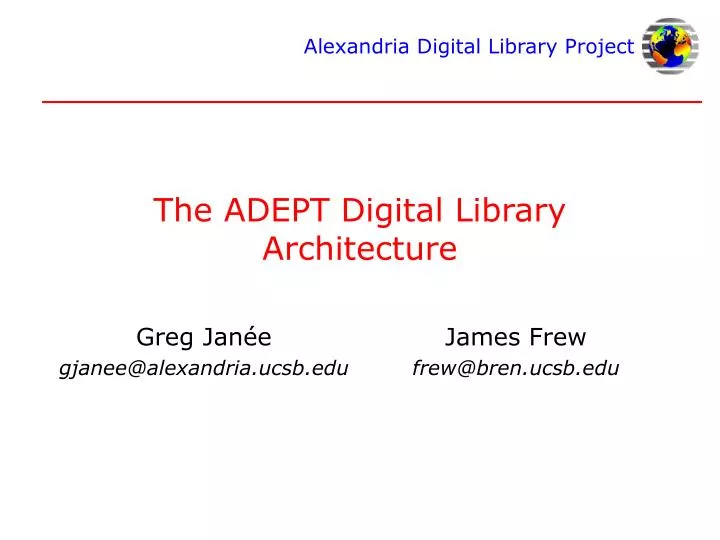 the adept digital library architecture