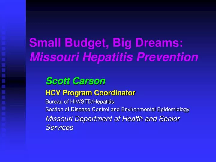 small budget big dreams missouri hepatitis prevention