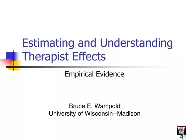 estimating and understanding therapist effects