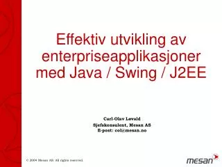 effektiv utvikling av enterpriseapplikasjoner med java swing j2ee