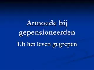 armoede bij gepensioneerden