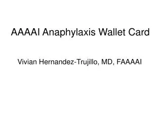 AAAAI Anaphylaxis Wallet Card