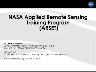 NASA Applied Remote Sensing Training Program (ARSET)
