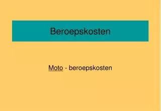 beroepskosten