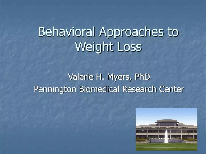 behavioral approaches to weight loss