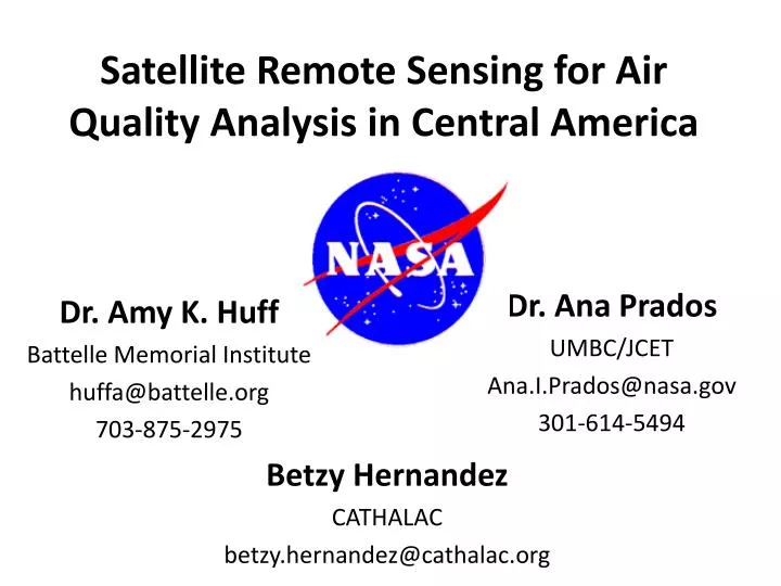 satellite remote sensing for air quality analysis in central america