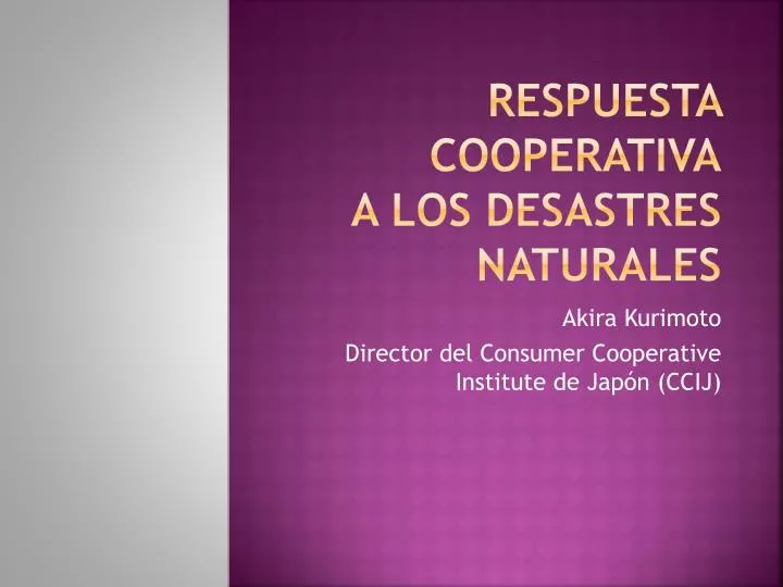 respuesta cooperativa a los desastres naturales