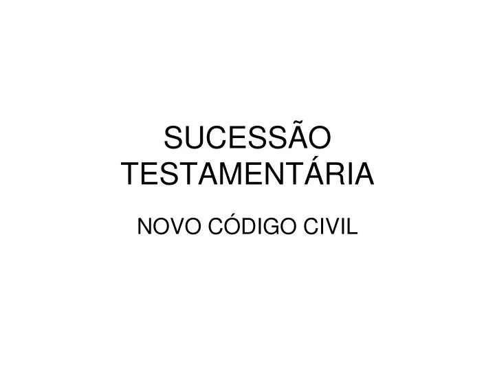 sucess o testament ria