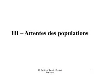 iii attentes des populations
