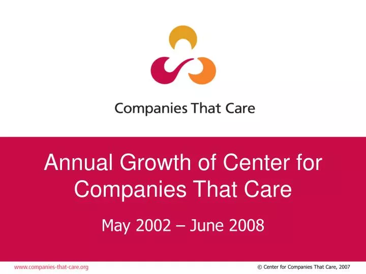 annual growth of center for companies that care