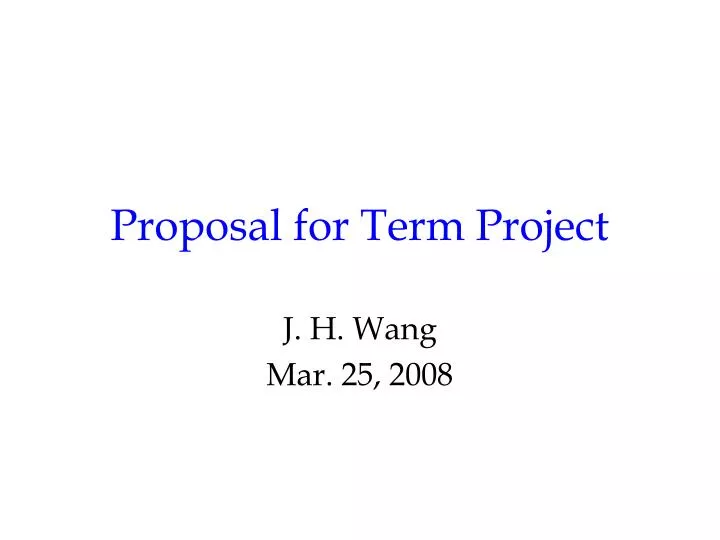 proposal for term project