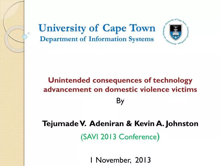university of cape town department of information systems