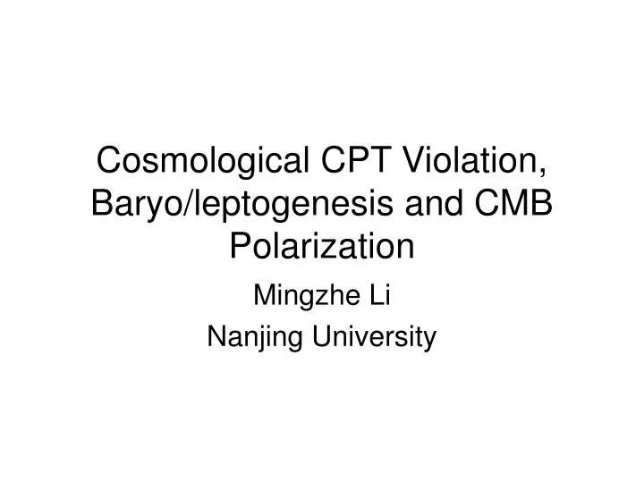 cosmological cpt violation baryo leptogenesis and cmb polarization