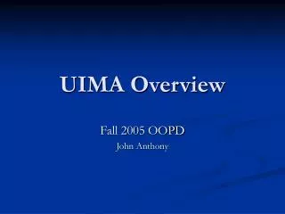 UIMA Overview