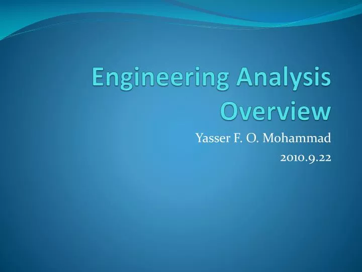 engineering analysis overview