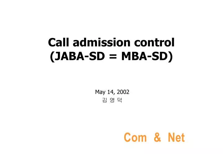 call admission control jaba sd mba sd