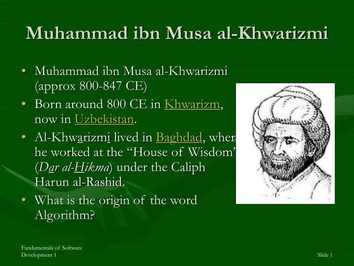 muhammad ibn musa al khwarizmi